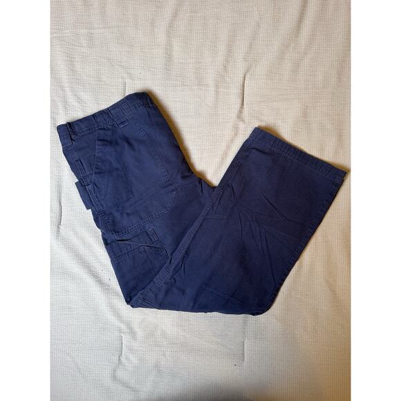 Carhartt Ripstop Cargo Pants Mens Large Navy Blue Workwear Utility Drawstring - Picture 14 of 14